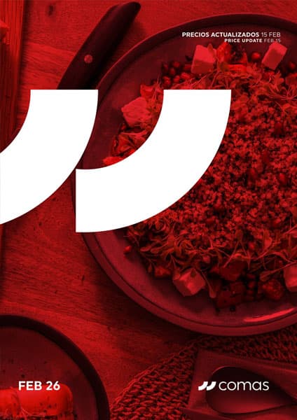 Portada del catálogo de productos de menaje para hostelería de Comas